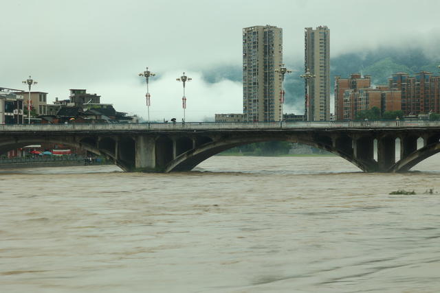 强降雨 洪水 平溪江 洪峰 航拍