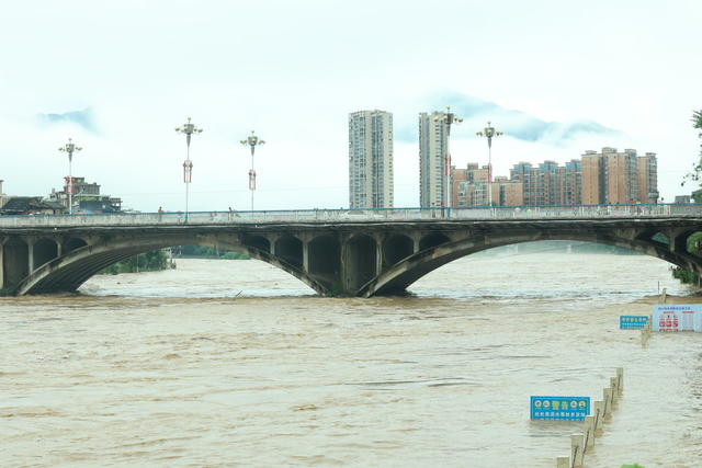 强降雨 洪水 平溪江 洪峰 航拍