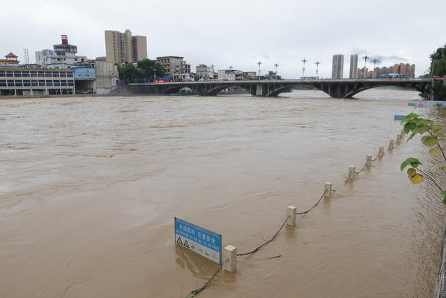强降雨 洪水 平溪江 洪峰 航拍