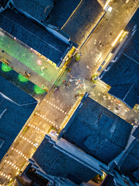 暮色 乾州古城 夜色