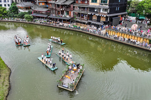 端午 旅游 假期 侗寨 竹排 粽子 景区