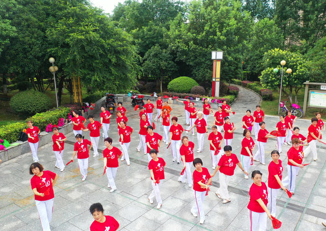 嘉禾：“口袋公园”快乐晨练