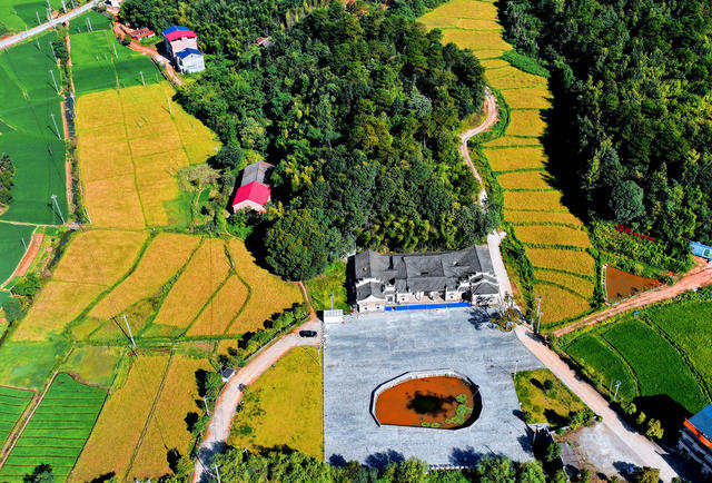 湖南安仁 柳田村 画 唐天际将军故居 神龟岭