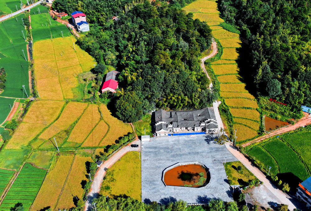 湖南安仁 柳田村 画 唐天际将军故居 神龟岭