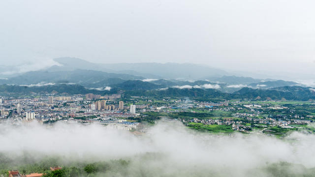 风光,,景区,,村庄,,云雾,,夏季,,美丽村庄