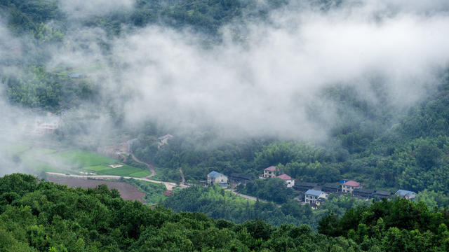 风光,,景区,,村庄,,云雾,,夏季,,美丽村庄
