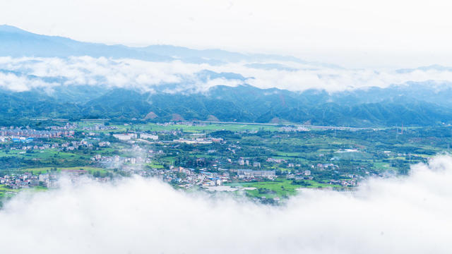 风光,,景区,,村庄,,云雾,,夏季,,美丽村庄
