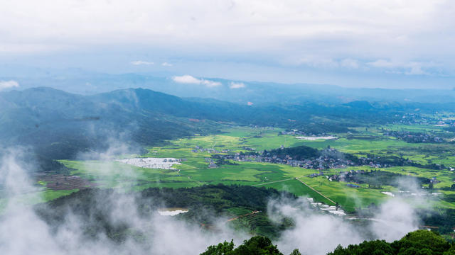 风光,,景区,,村庄,,云雾,,夏季,,美丽村庄