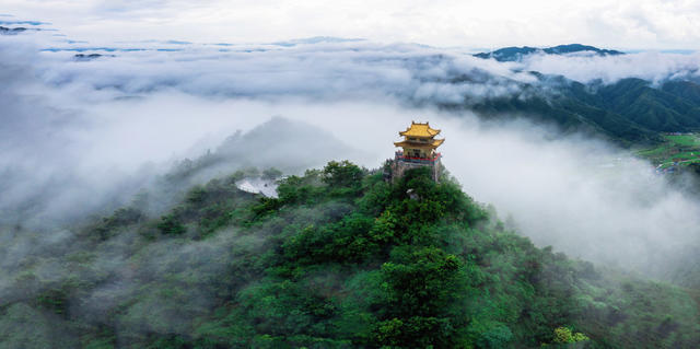 风光,,景区,,村庄,,云雾,,夏季,,美丽村庄