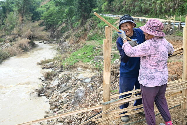 八旬老夫妇：自发筑起10余米竹篱笆墙保安全