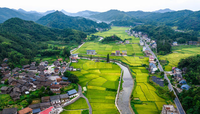 通道 乡村 秋景 