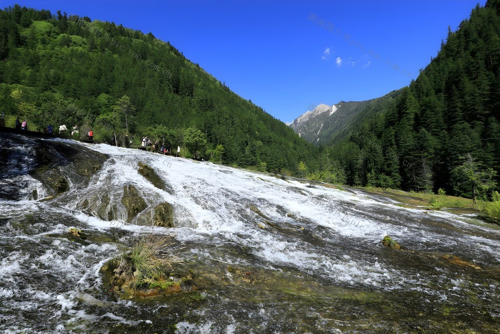 九寨沟 旅游 自然 绿树 青草 山峦