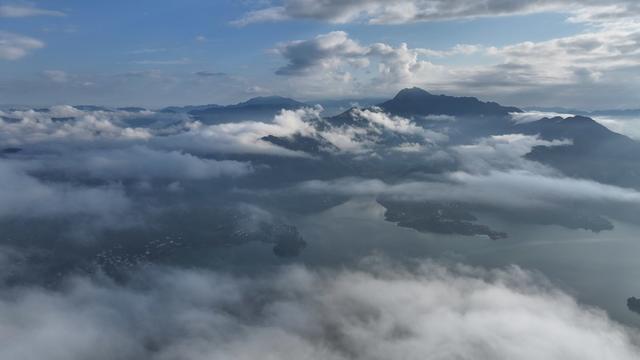航拍  江南水中镇 东江湖中花  湖南  郴州  资兴市  黄草镇   黄建华
