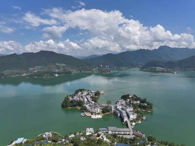 航拍  江南水中镇 东江湖中花  湖南  郴州  资兴市  黄草镇   黄建华