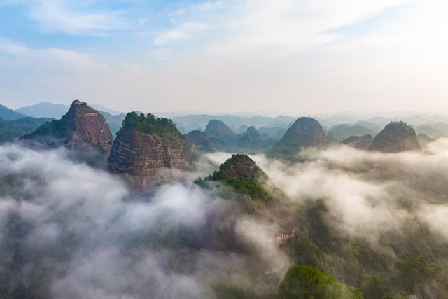 景区 万佛山 云海 峰林 丹霞 国家地质公园 生态