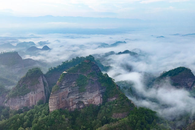 景区 万佛山 云海 峰林 丹霞 国家地质公园 生态