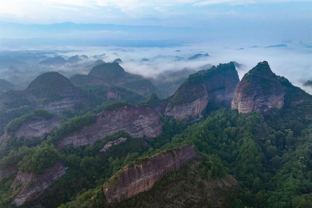 景区 万佛山 云海 峰林 丹霞 国家地质公园 生态