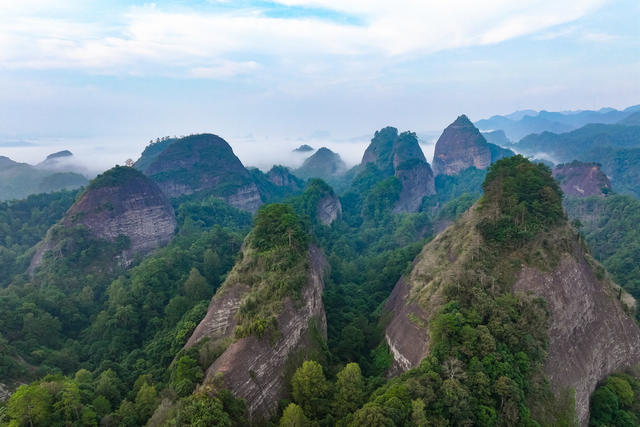 景区 万佛山 云海 峰林 丹霞 国家地质公园 生态