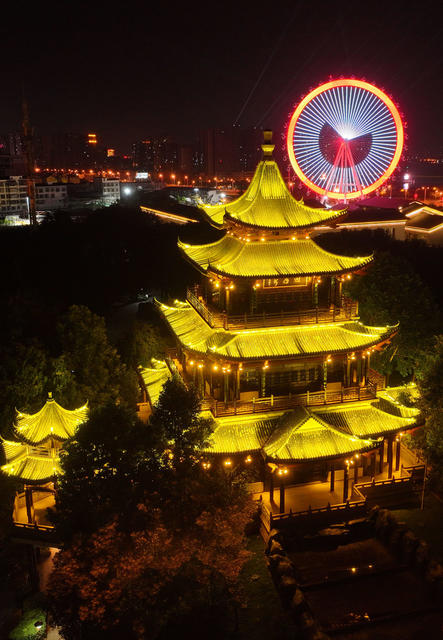 灯光 璀璨 夜色 流光溢彩 美景 中秋节