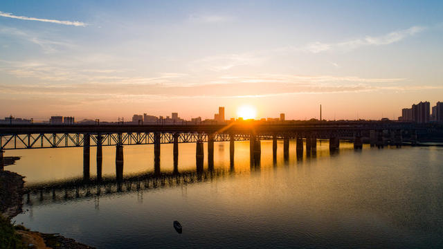 清晨 日落 黄昏 日出 湘潭 湘江
