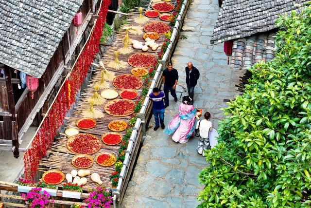 国庆 假期 晒秋 游客 旅游  传统村落 