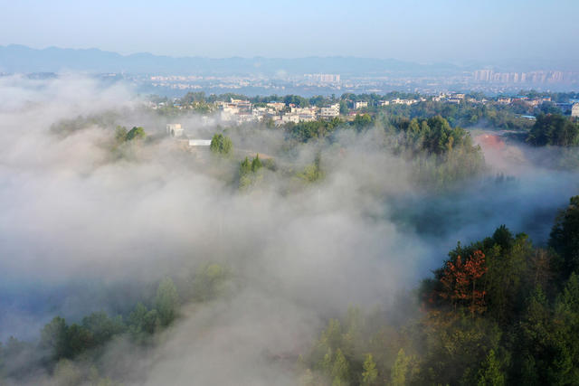 湖南，湘西，晨雾，秋景，如画