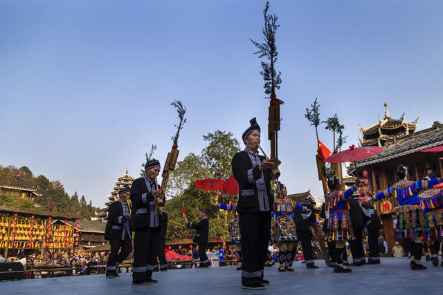 侗族 村民 开展 活动 喜迎 侗年节 