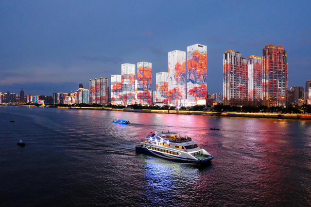 湘江，夜景，湘江游轮