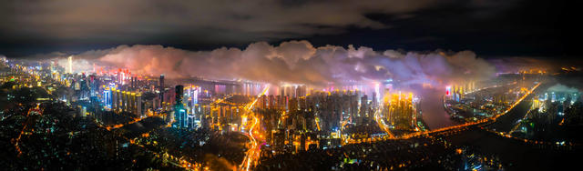 长沙，航拍，全景