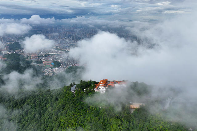 城市云海 苏仙岭 雨后天晴