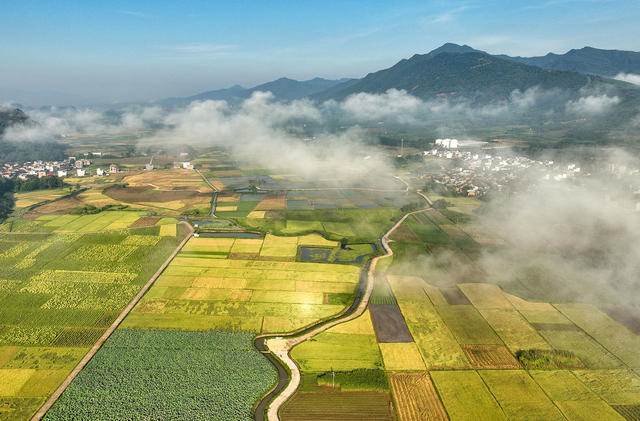 江永潇浦镇  清晨 云雾 风景如画