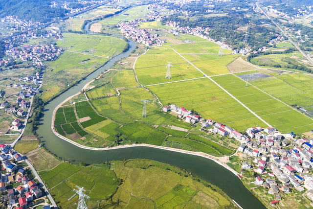 涟源 秋日 秋收 丰收 田园 河流