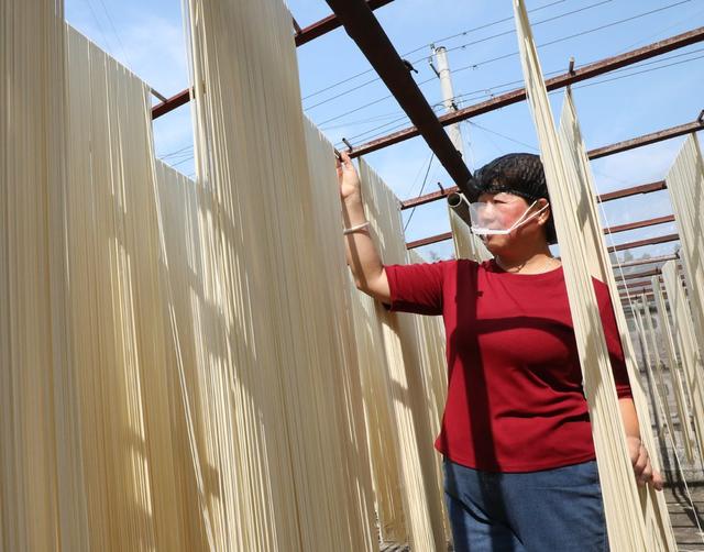  手工挂面加工忙