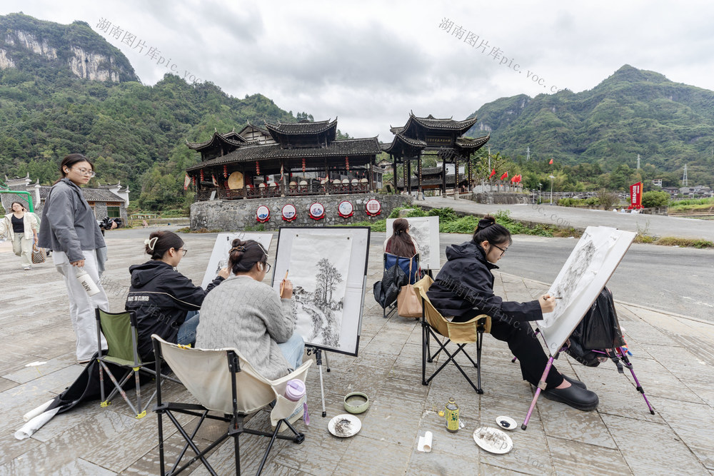 坪朗村 写生 苗寨 