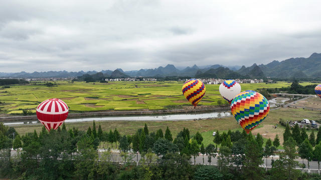 宁远 晚稻 热气球 美景