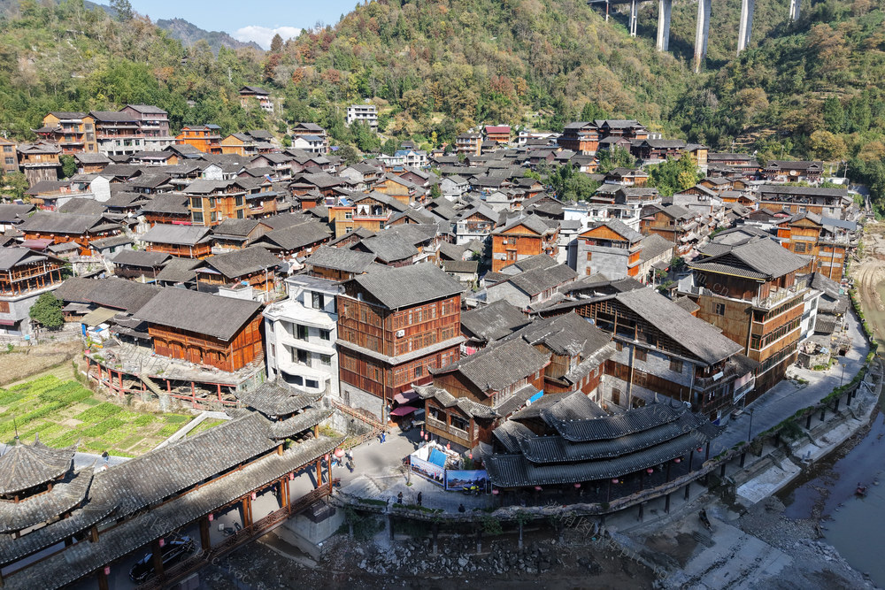 初冬  苗寨   苗族  建筑  美丽  五彩斑斓