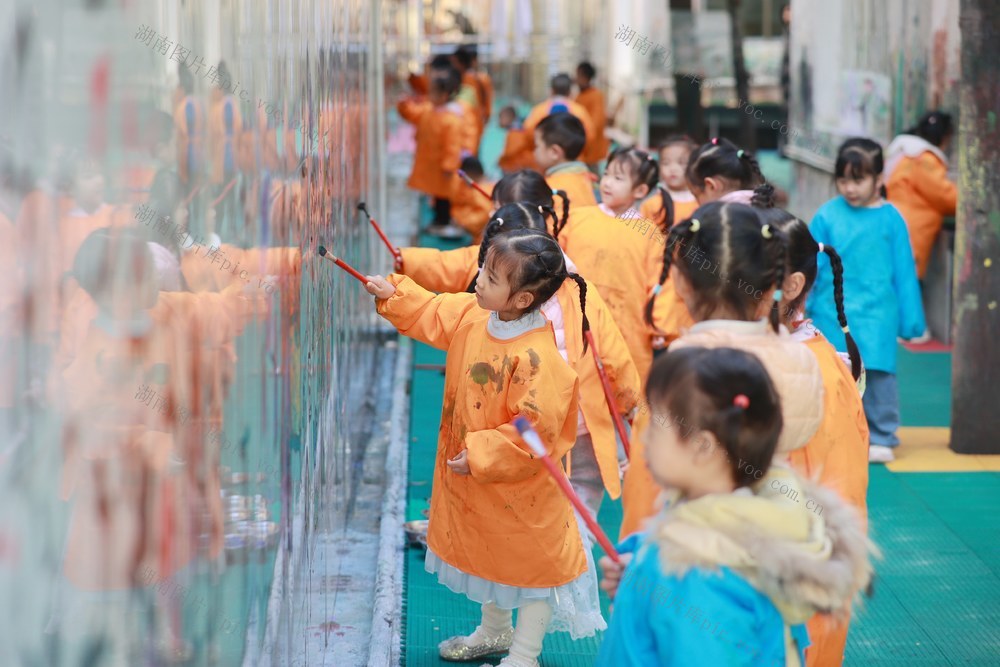 幼儿园、画布、儿童、学校、教育