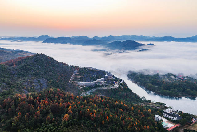 和美乡村  晨雾  水墨画卷