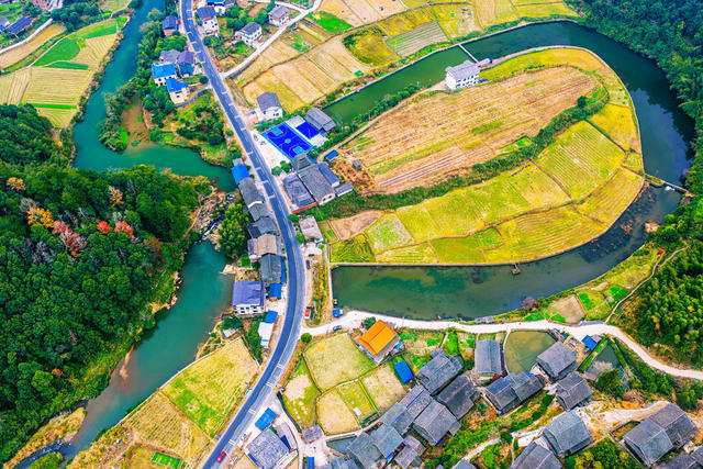 河流 乡村 田园 路 水