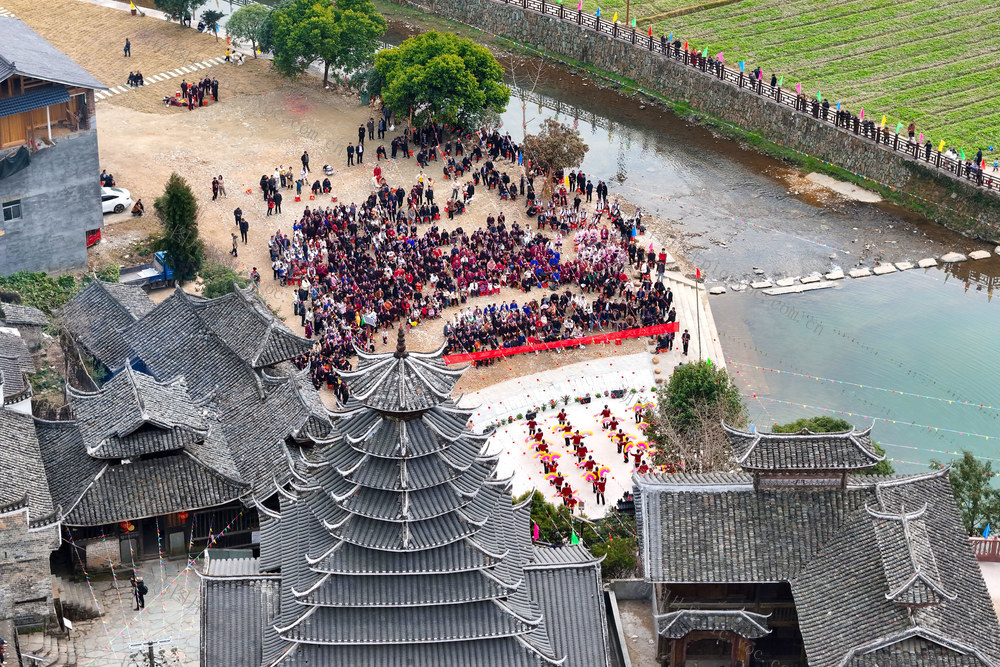 乡村、表演、舞台、侗族、节目
