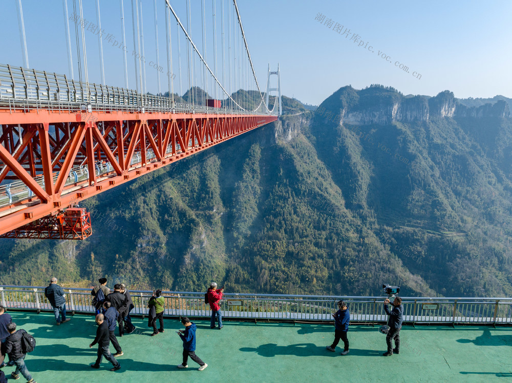 冬日 矮寨 矮寨奇观旅游区 苗寨 峡谷