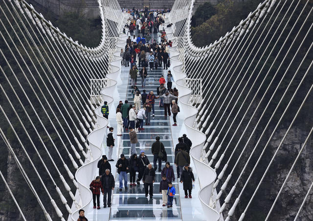 张家界 玻璃桥 冬季 旅游