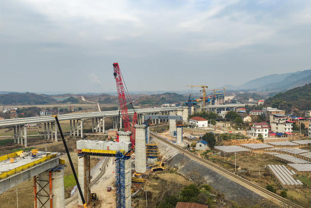 基建 邵永高铁 桥梁施工