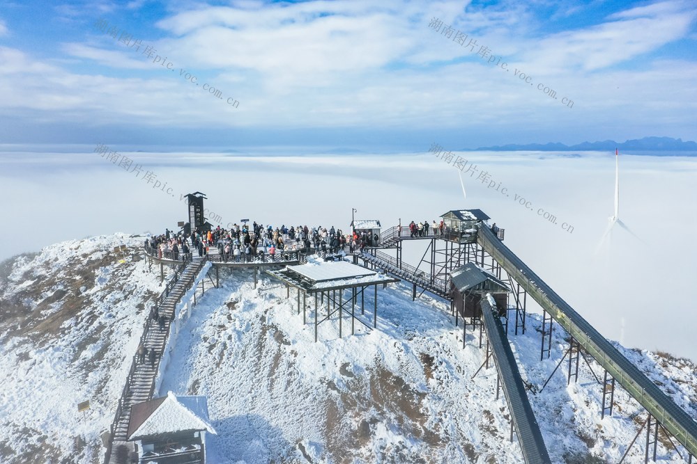 云海 雾凇 冬日 风景 游客 旅游 景观 冰雪