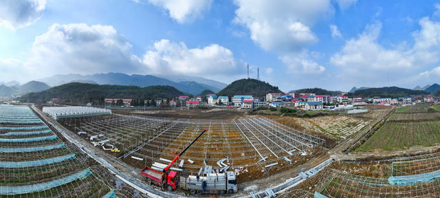 航拍  郴州市  苏仙区  五盖山镇  大奎上村  蔬菜基地  钢架大棚  蔬菜  农业  特色农业  