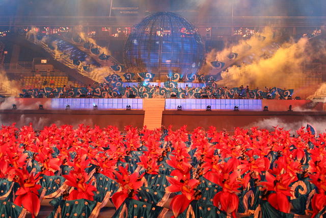 演出 运动场 湖南省  第十届  运动会  株洲市  体育中心  开幕