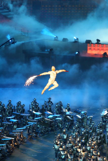 演出 运动场 烟花  湖南省  第十届  运动会  株洲市  体育中心 开幕