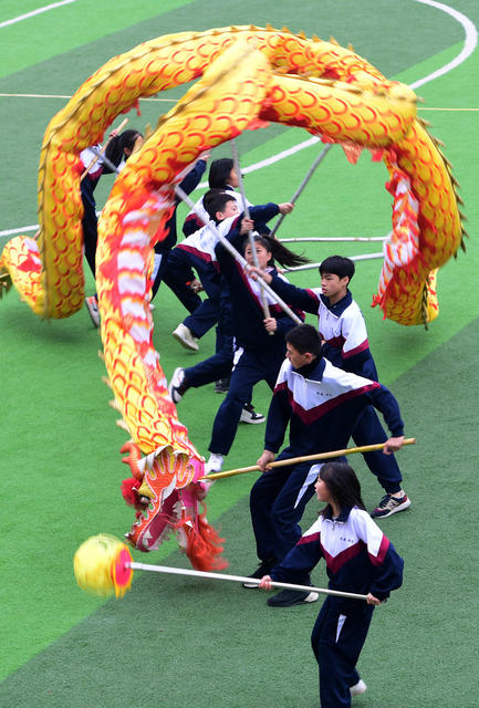 长沙  中学生  舞龙   明德洞井中学  明德