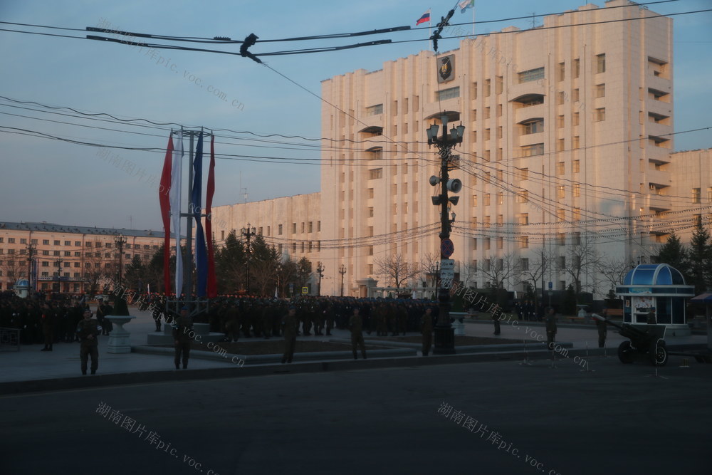 俄罗斯哈巴罗夫斯克市胜利广场阅兵式