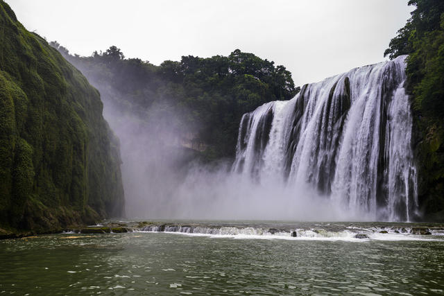 瀑布 岩石 山谷 水坝 喷泉